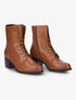 Bottines à lacets et à coutures contrastantes - Camel - 1
