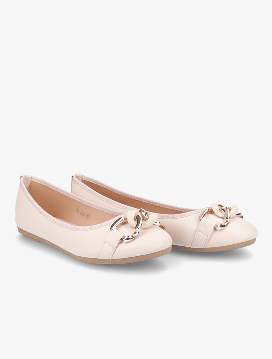 Ballerines à chaînes - Beige - 4