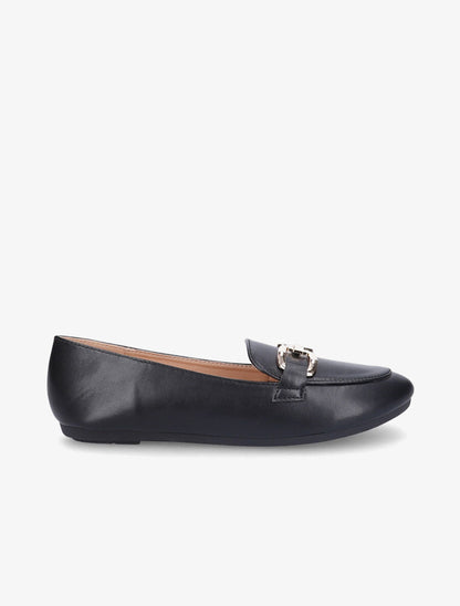 Mocassins en simili à boucles stylisées - Noir - 5