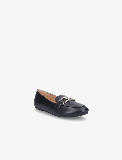 Mocassins en simili à boucles stylisées - Noir - 2
