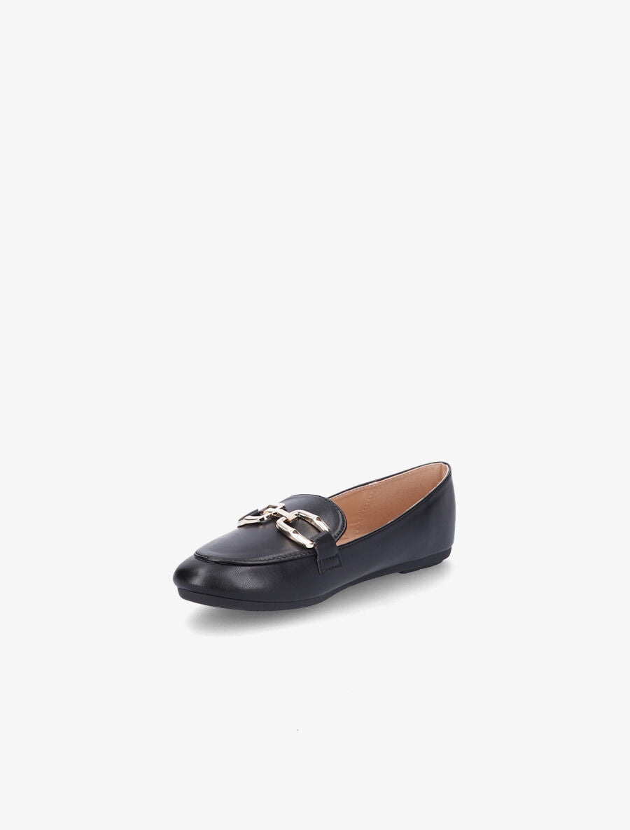 Mocassins en simili à boucles stylisées - Noir - 3