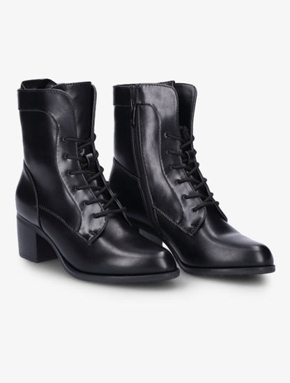 Bottines à lacets et à coutures contrastantes - Noir - 5