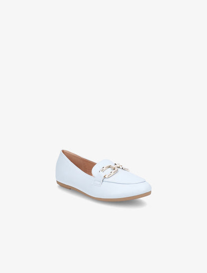 Mocassins en simili à boucles stylisées - Bleu clair - 2