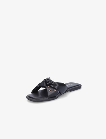 Mules à boucles métalliques et noeud - Noir - 3
