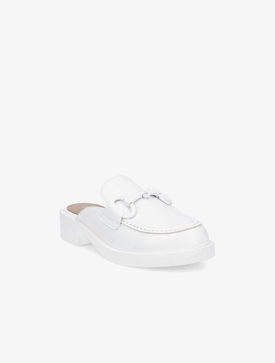 Mules monochrome style mocassin à boucle - Blanc - 2
