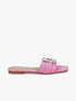Mules plates à boucles bijoux et strass - Fushia - 5