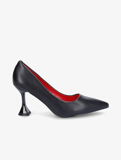 Escarpin bouts pointus à talons bobine - Noir - 5