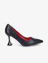 Escarpin bouts pointus à talons bobine - Noir - 5