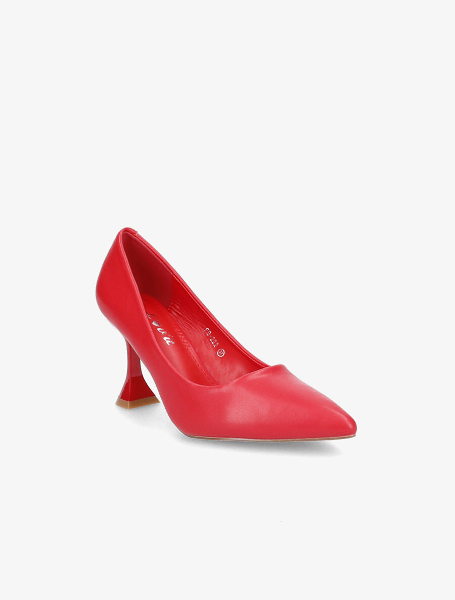 Escarpin bouts pointus à talons bobine - Rouge - 2