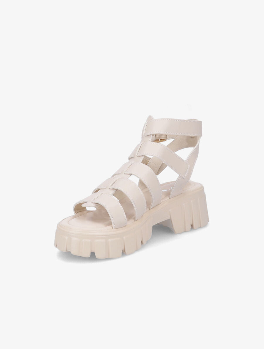 Sandales style spartiates à semelles crantées - Beige - 3