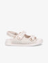 Sandales scratchs en tweed irisé - Beige - 5
