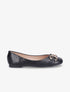 Ballerines en simili à détail boucles métalliques - Noir - 1