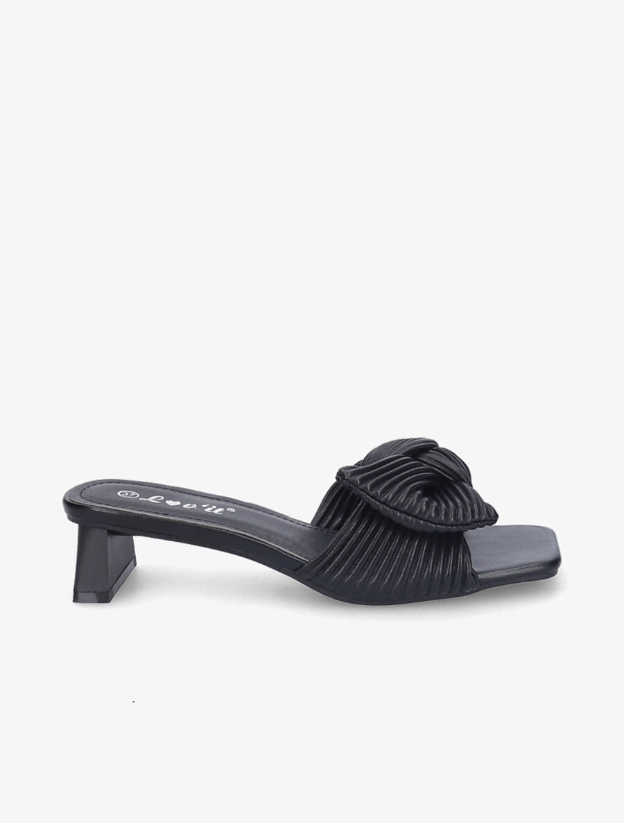 Mules striées à noeud - Noir - 1