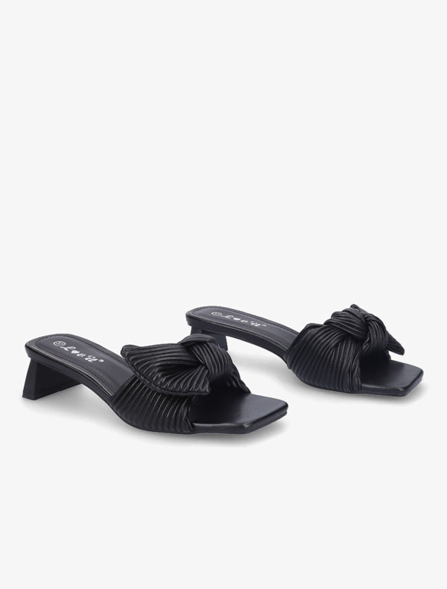 Mules striées à noeud - Noir - 4