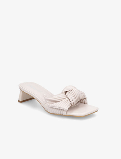 Mules striées à noeud - Beige - 2