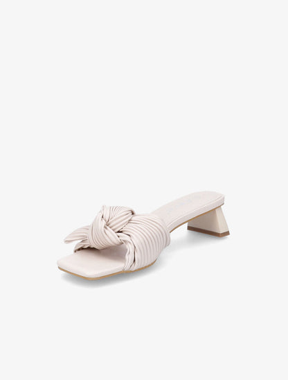 Mules striées à noeud - Beige - 3