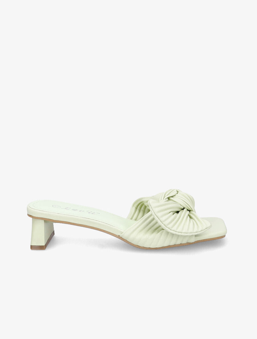 Mules striées à noeud - Vert - 1