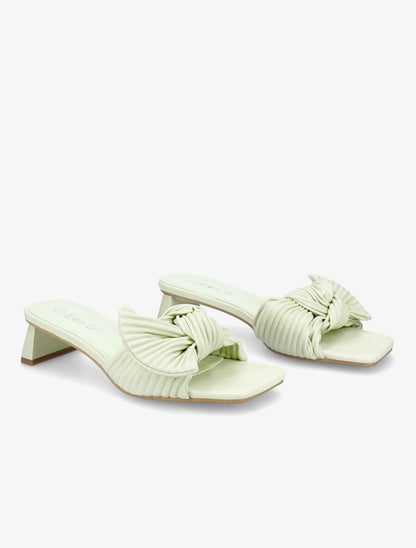 Mules striées à noeud - Vert - 4