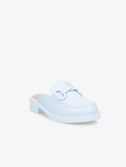 Mules monochrome style mocassin à boucle - Bleu ciel - 2