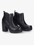 Bottines à plateforme et à ganse élastiquée - Noir - 1