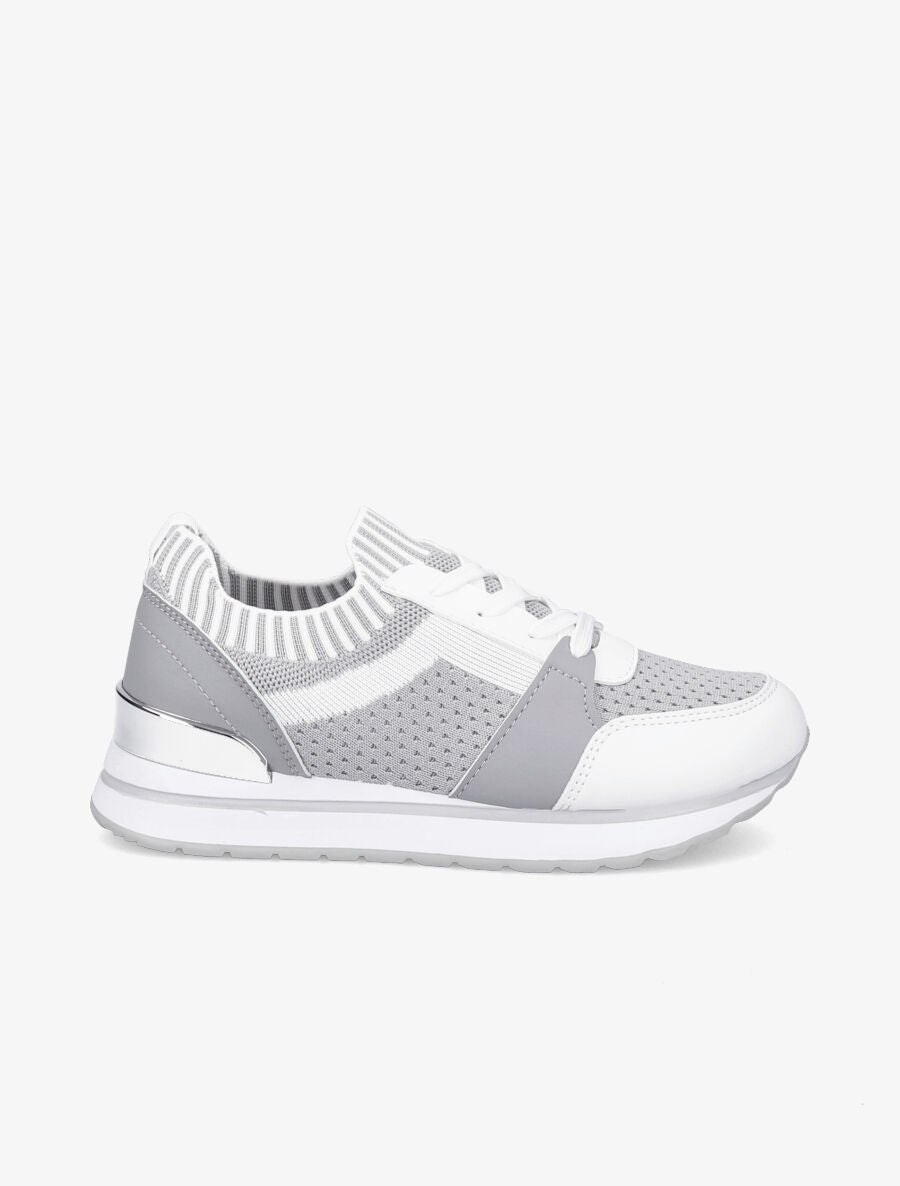 Baskets en mesh et simili - Gris - 1