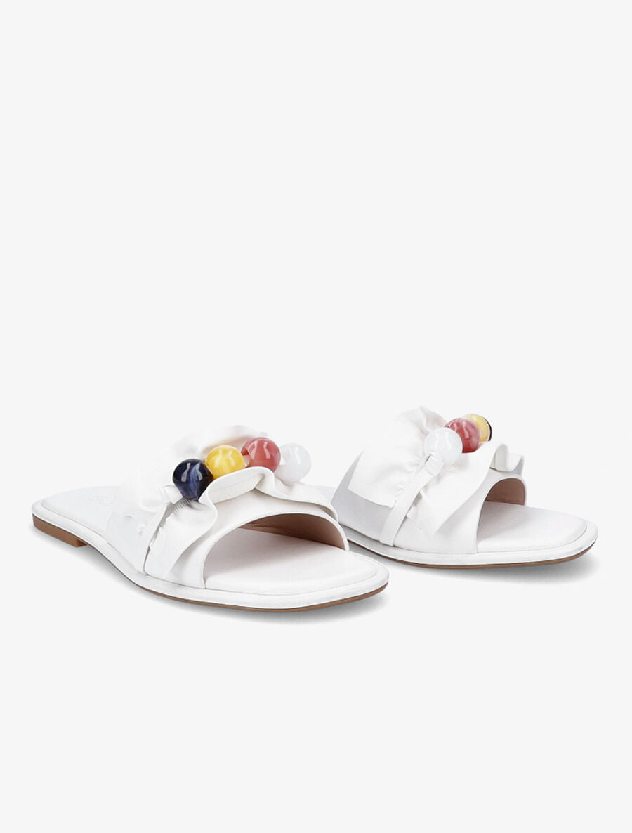 Mules à perles - Blanc - 4