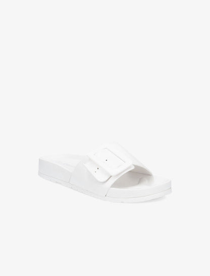 Claquettes en simili à boucle - Blanc - 1
