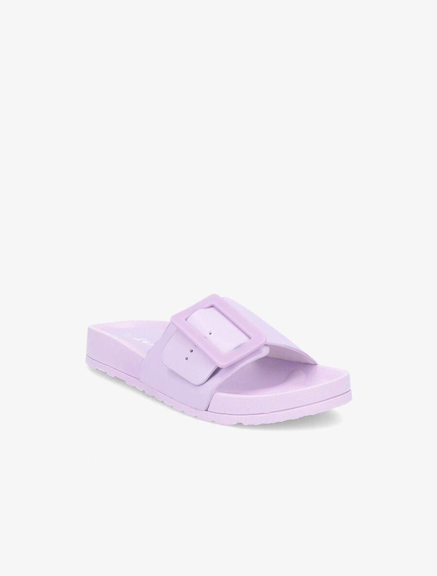 Claquettes en simili à boucle - Lilas - 1