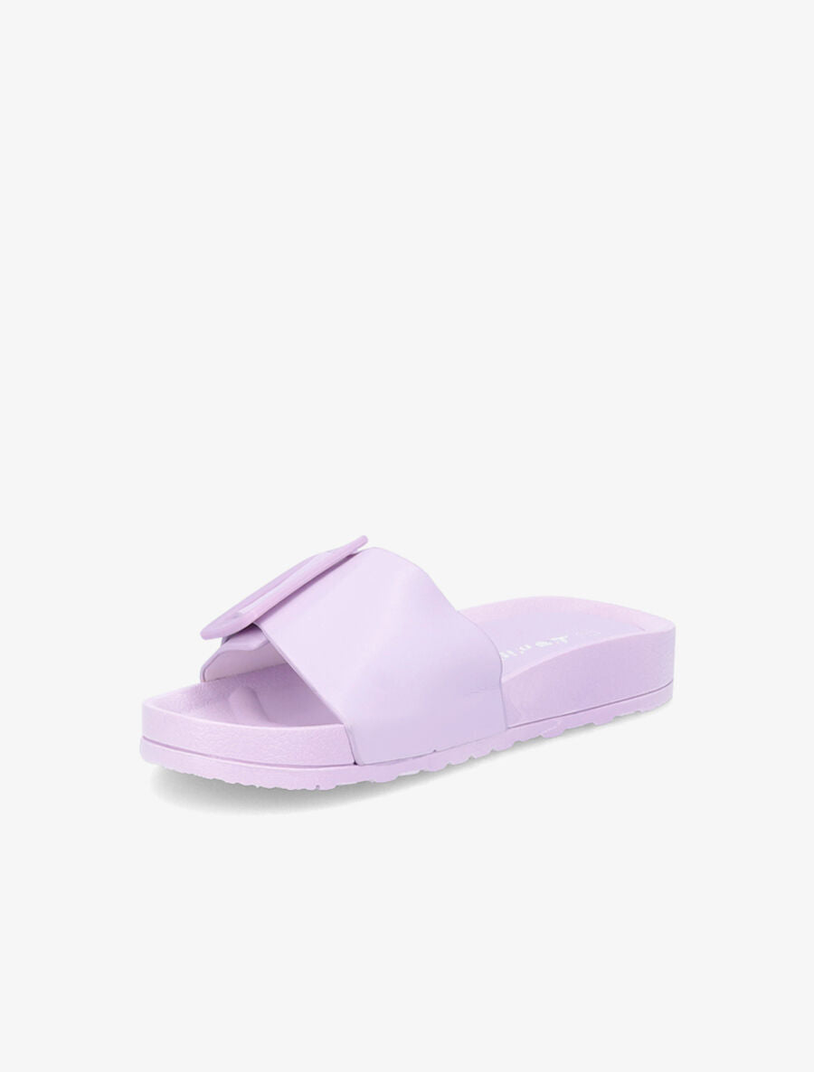 Claquettes en simili à boucle - Lilas - 3