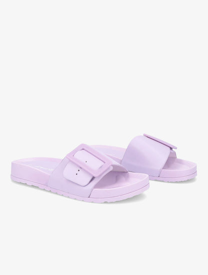 Claquettes en simili à boucle - Lilas - 4
