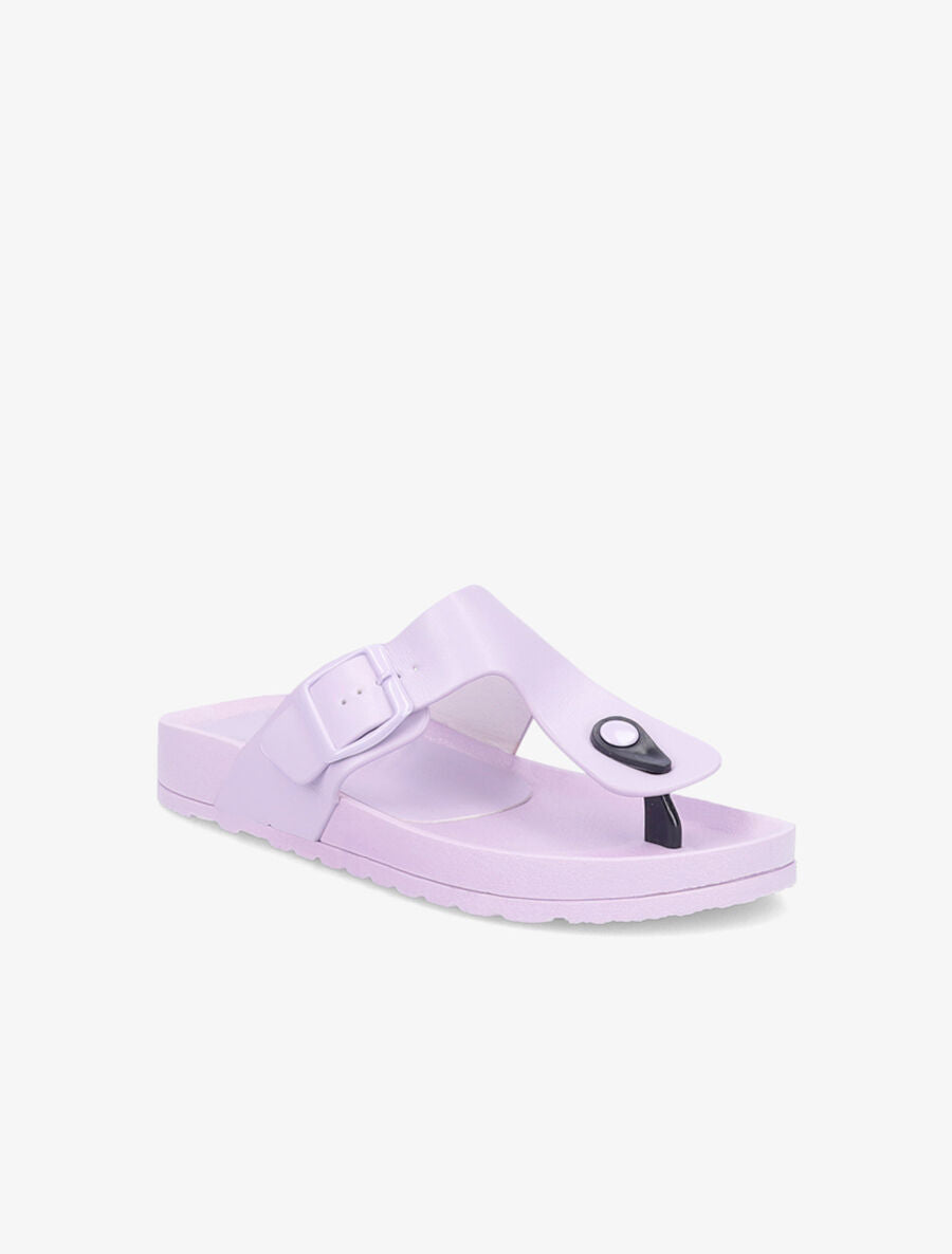 Tongs à boucle carrée - Lilas - 1