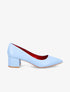 Escarpins pointus à talons carrés - Bleu ciel - 1