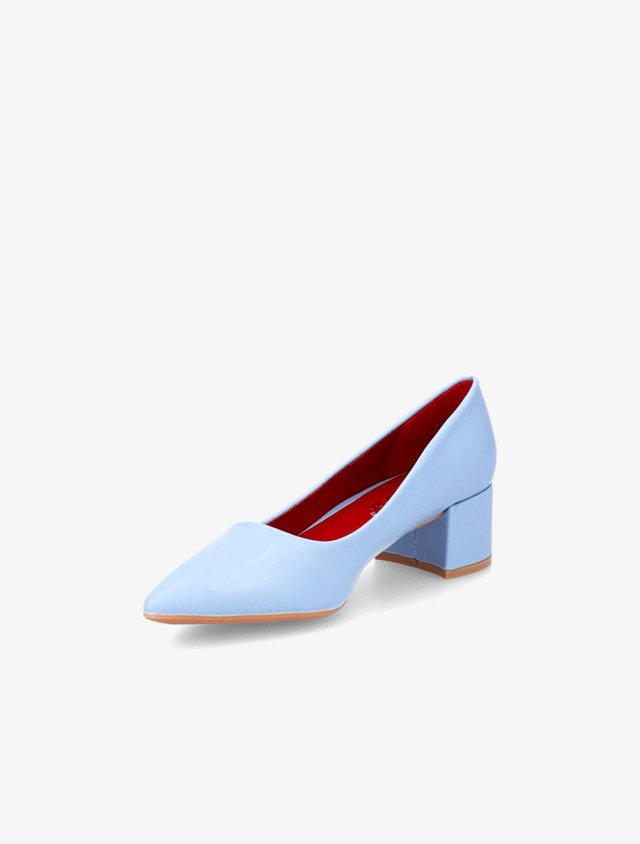 Escarpins pointus à talons carrés - Bleu ciel - 3