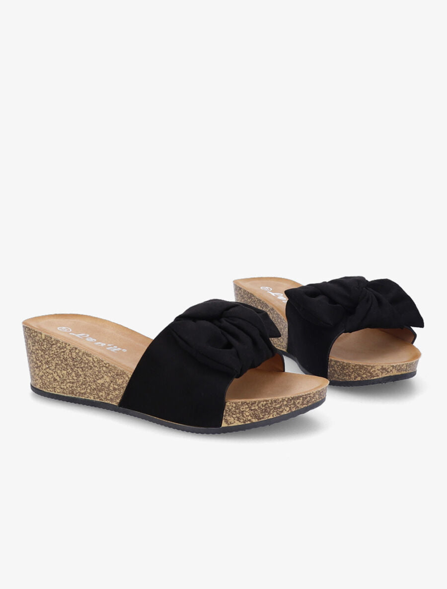 Mules compensées à noeud - Noir - 4