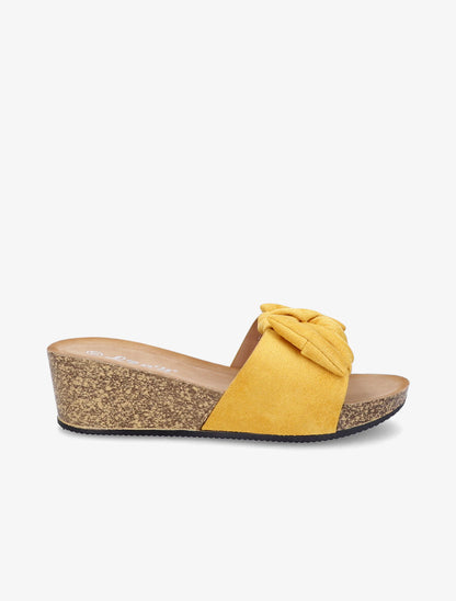 Mules compensées à noeud - Jaune - 2
