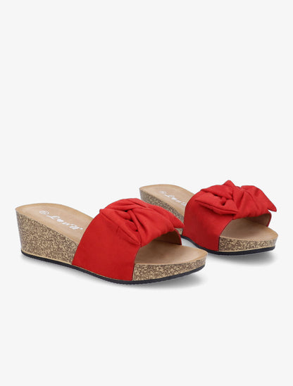 Mules compensées à noeud - Rouge - 4