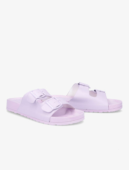 Claquettes à brides à boucles - Lilas - 4
