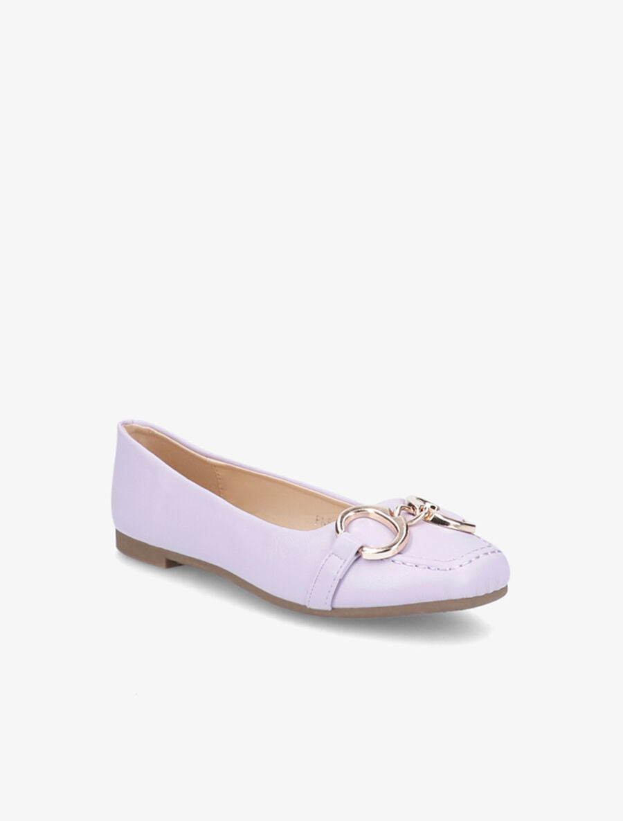 Ballerines à bouts carrés et boucles - Lilas - 5