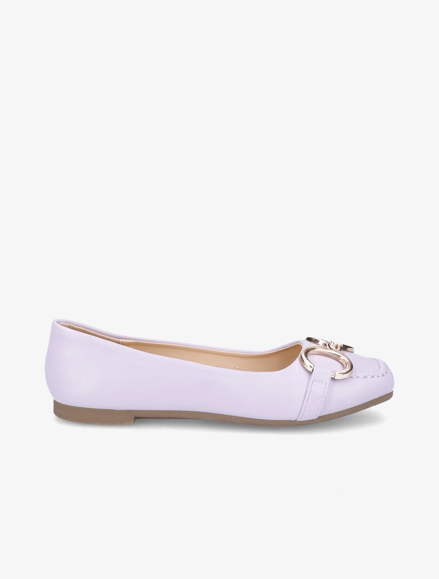Ballerines à bouts carrés et boucles - Lilas - 2