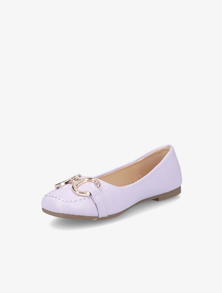 Ballerines à bouts carrés et boucles - Lilas - 3