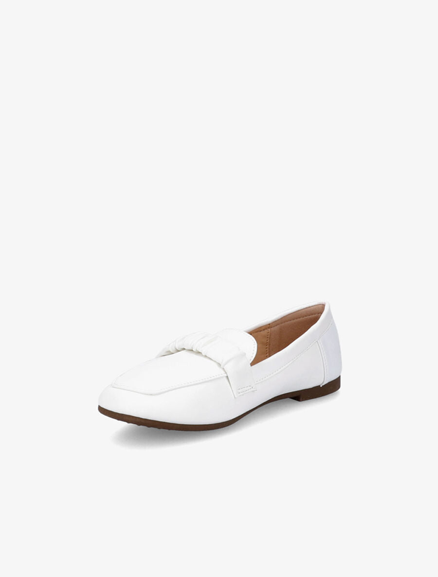 Mocassins à ornement froncé - Blanc - 3