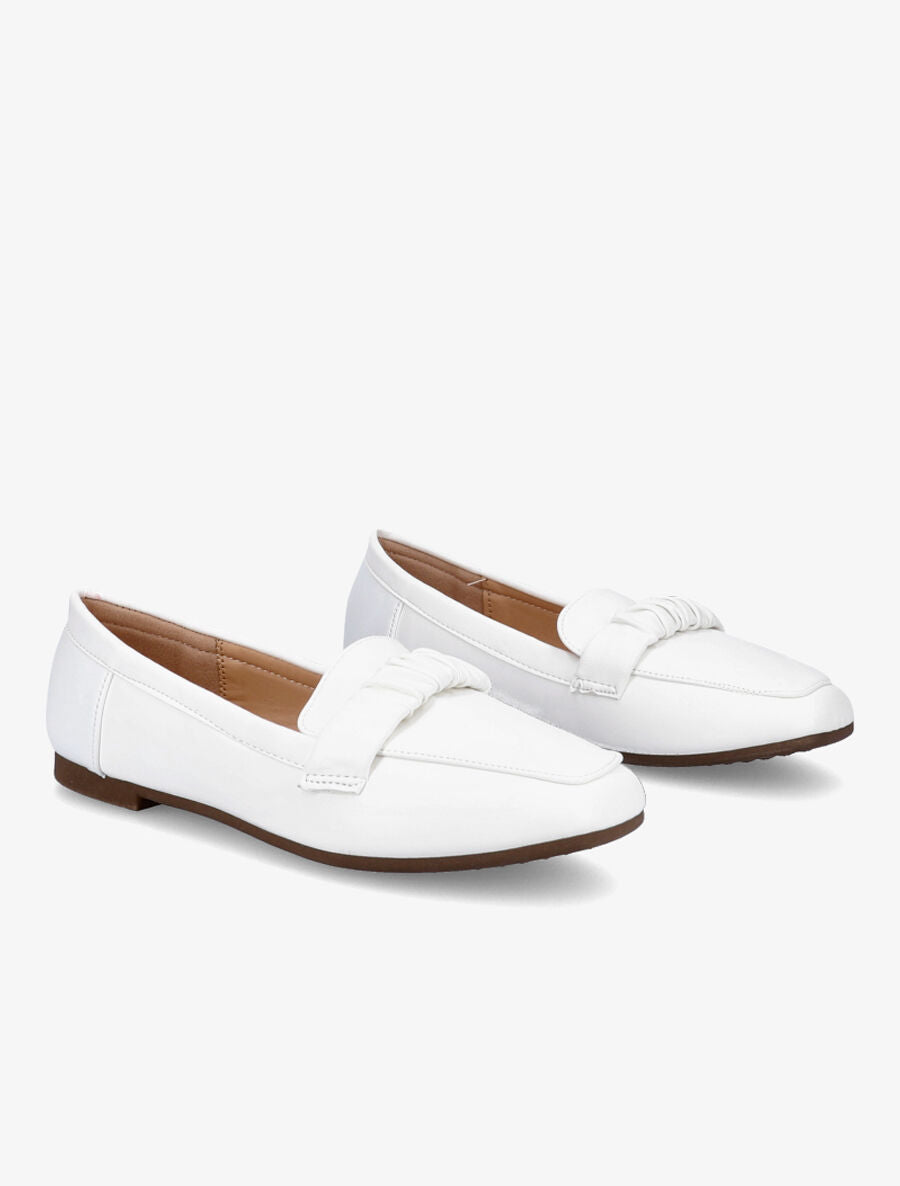 Mocassins à ornement froncé - Blanc - 4