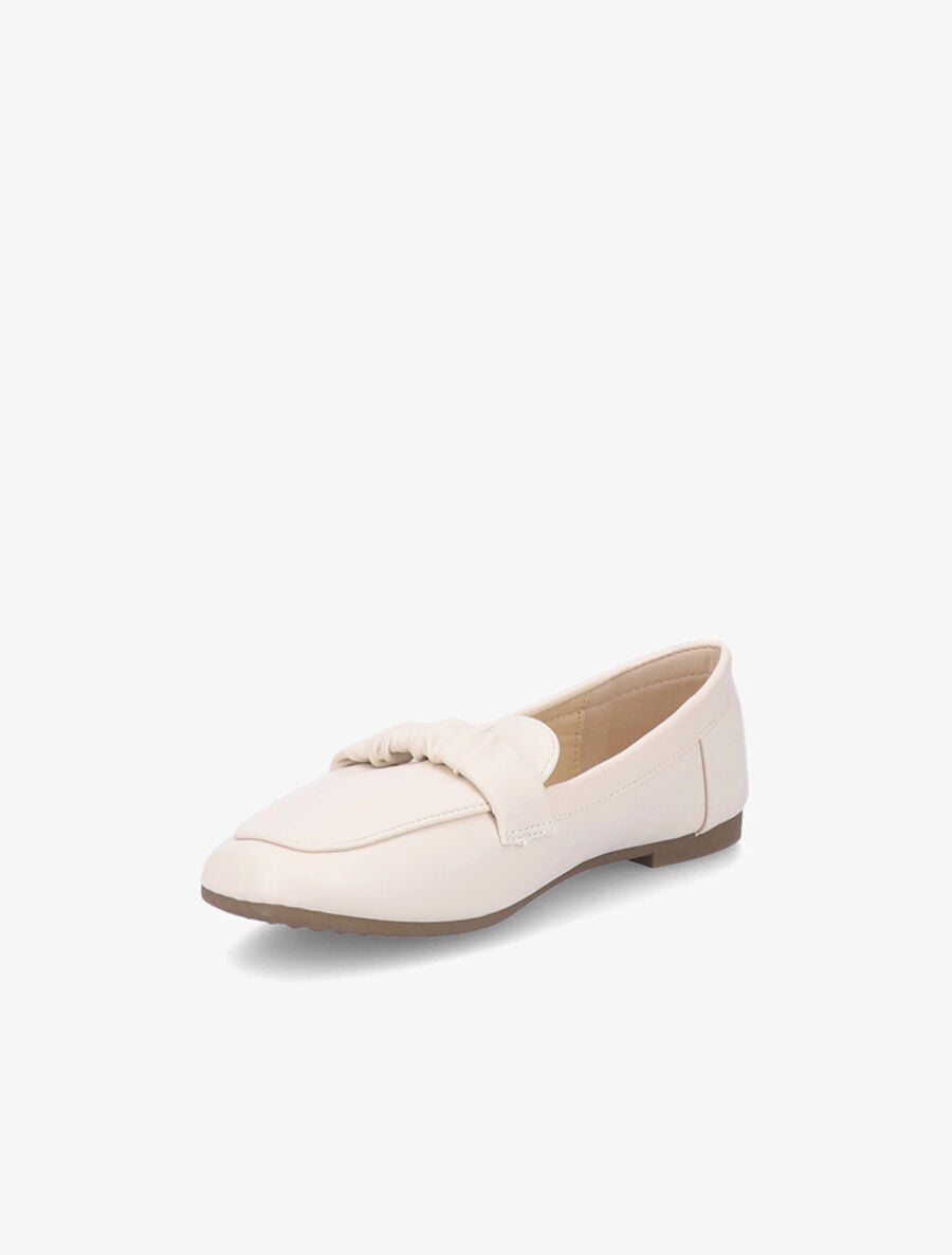 Mocassins à ornement froncé - Beige - 3