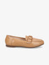 Mocassins à ornement froncé - Camel - 1