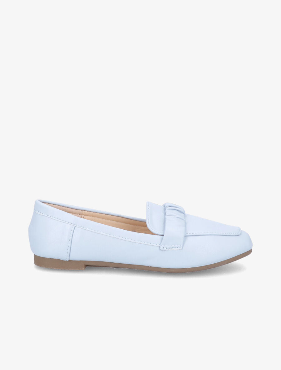 Mocassins à ornement froncé - Bleu clair - 1