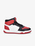 Sneakers montantes en simili à lacets - Rouge - 5
