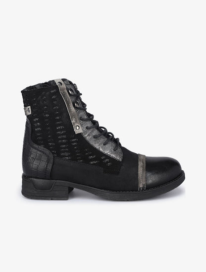 Boots style grunge à détails irisés - Noir - 2