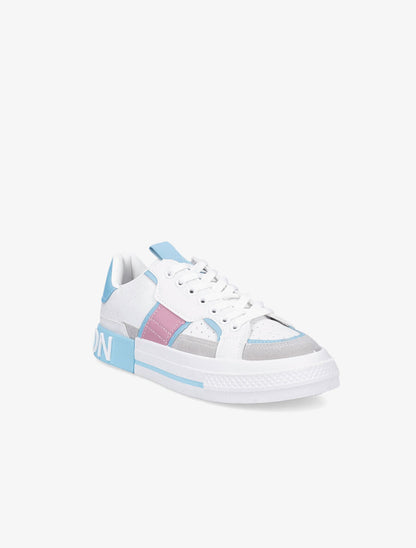 Sneakers à inscription et détail suédine - Turquoise - 2