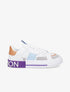 Sneakers à inscription et détail suédine - Orange - 5
