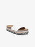 Claquettes en simili à plateforme stylisée - Blanc - 5